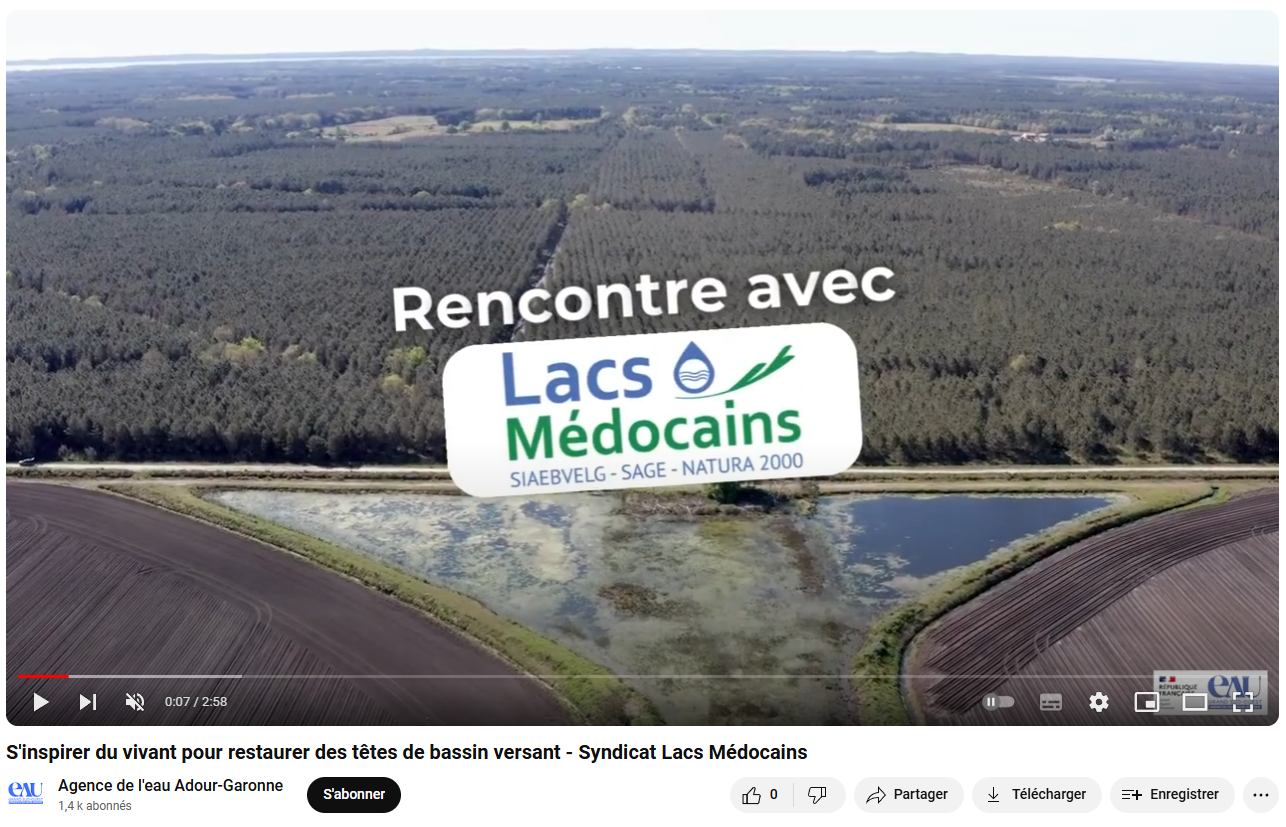 Une vidéo autour des actions sur les têtes de bassin versant des lacs médocains Une vidéo autour des actions sur les têtes de bassin versant des lacs médocains